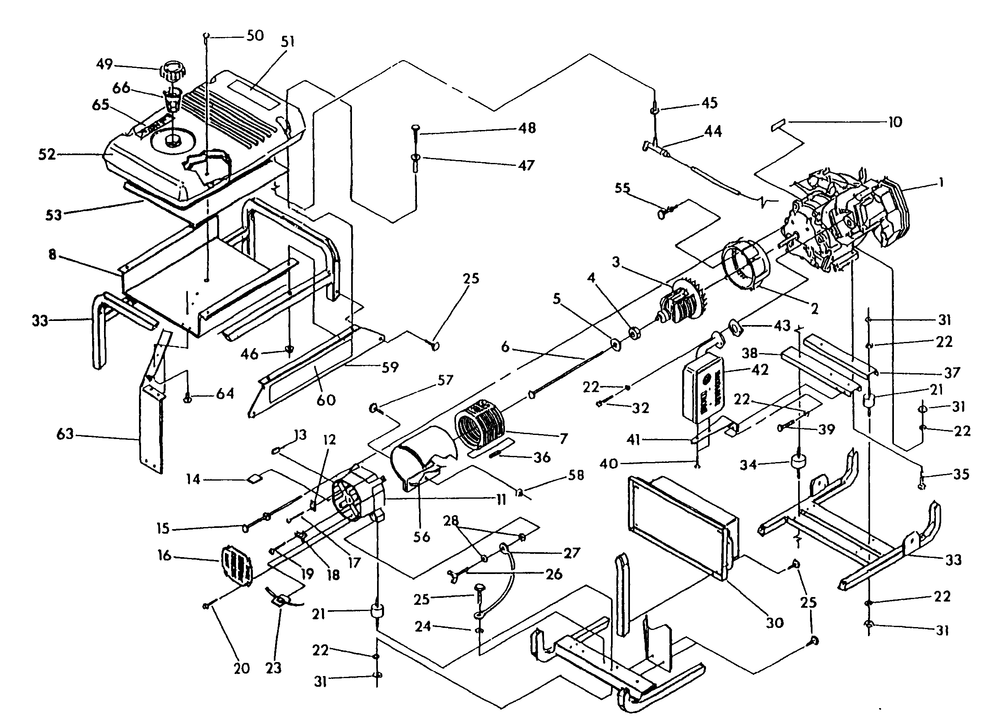 Generator Drawing No. 98527 Diagram and Parts List for 0490-0-GN6,500  Briggs and Stratton Generator